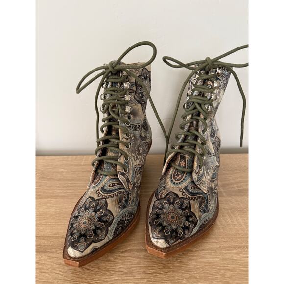 Jeffrey Campbell Grove Lace Up Western Boot Free People Size 7 Women's - Picture 5 of 7